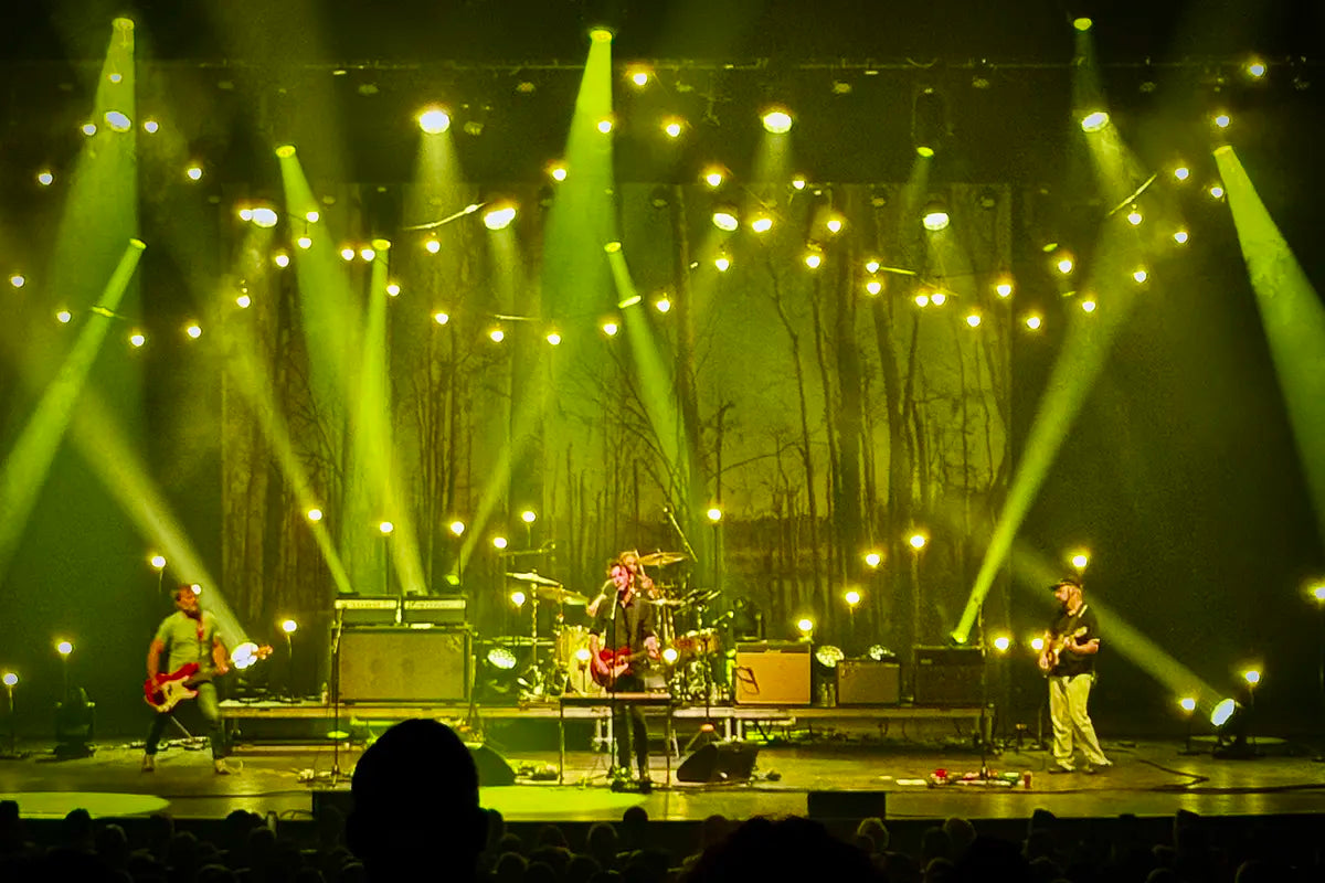 Band of Horses concert showing professional lighting gear from Bigtime Lighting Design in use